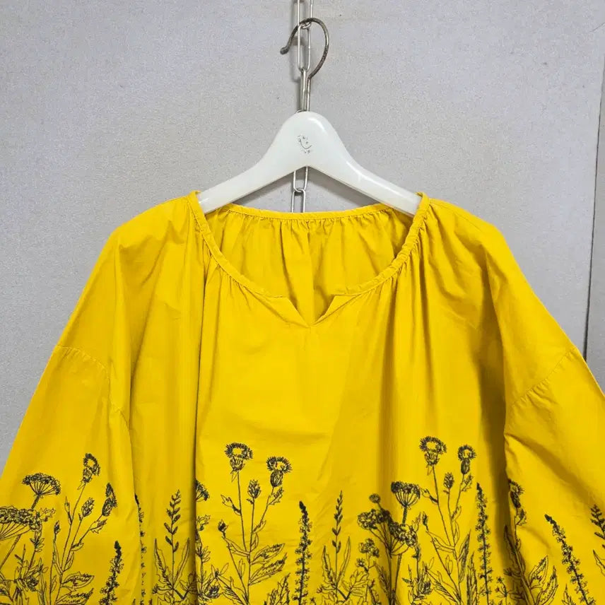[BUNJANG] FF Mustard Yellow Blouse / 수무늬이쁜 블라우스 FF   n4614