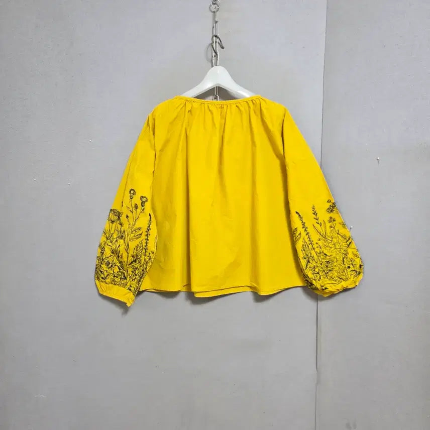 [BUNJANG] FF Mustard Yellow Blouse / 수무늬이쁜 블라우스 FF   n4614