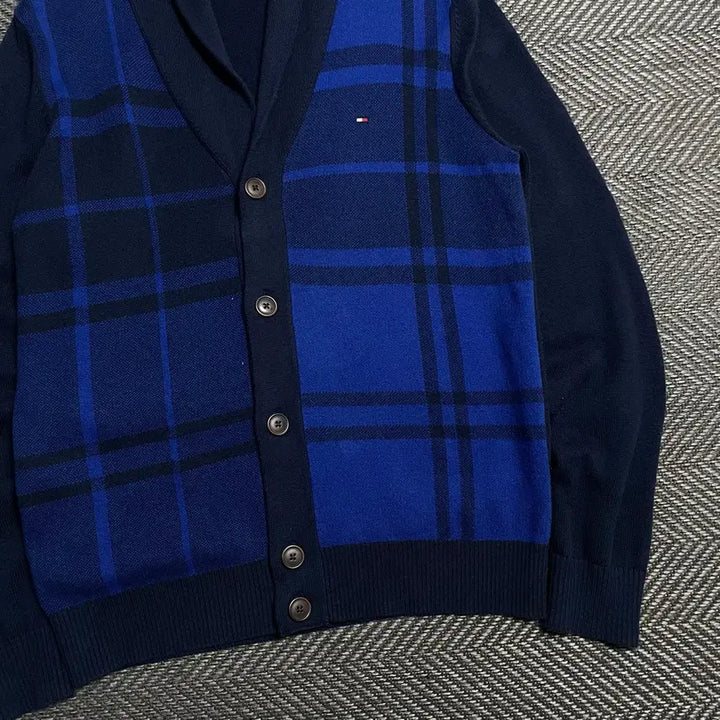[BUNJANG] Tommy Hilfiger Embroidered Logo Check Pattern Cardigan / 타미힐피거 자수로고 체크 패턴 가디건o 5342