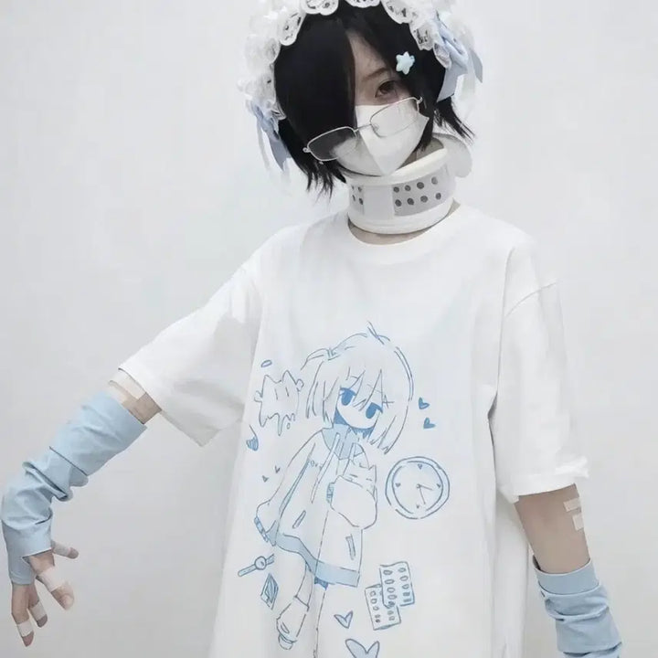 [BUNJANG] Casual Daily T-Shirt / 지뢰계 양산형 병원계 데일리 캐주얼 티셔츠