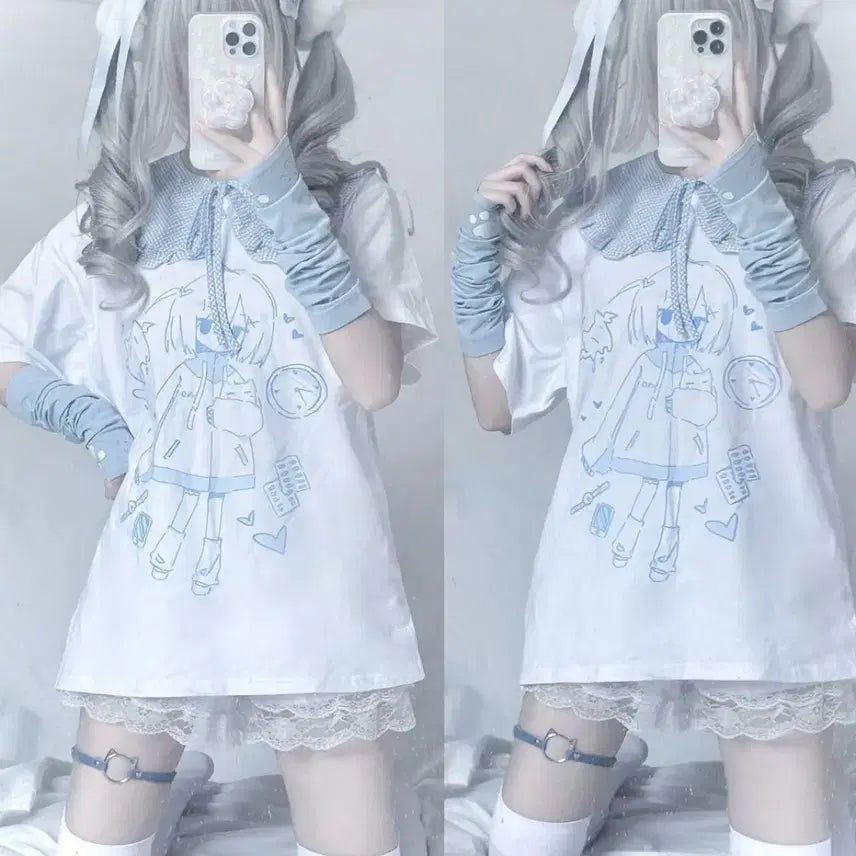[BUNJANG] Casual Daily T-Shirt / 지뢰계 양산형 병원계 데일리 캐주얼 티셔츠