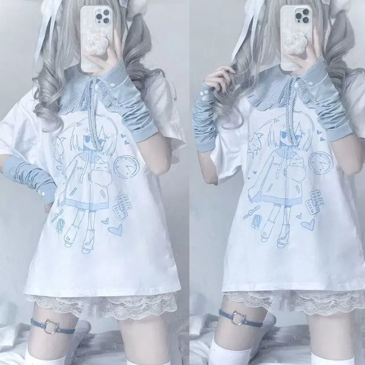[BUNJANG] Casual Daily T-Shirt / 지뢰계 양산형 병원계 데일리 캐주얼 티셔츠