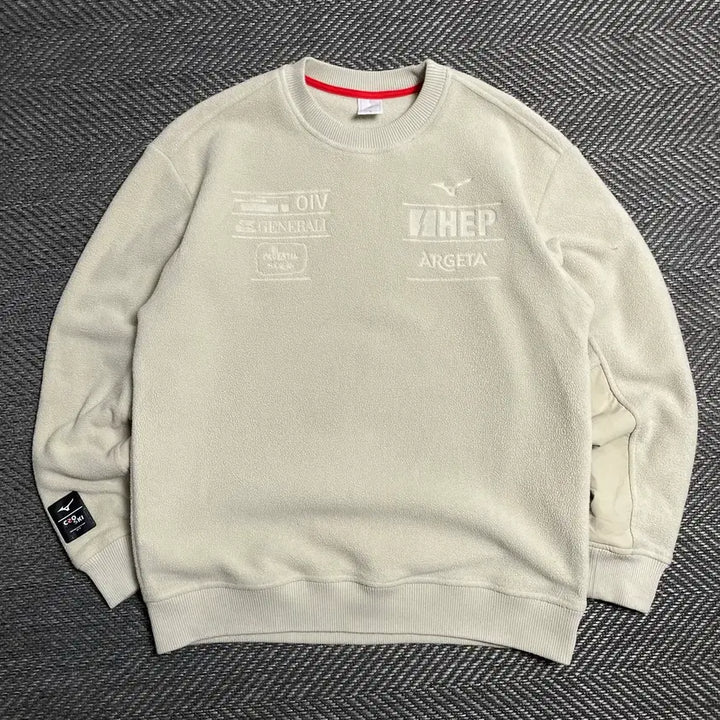 [SOLD OUT] 미즈노 CRO SKI 플리스 맨투맨 아이보리o 5344