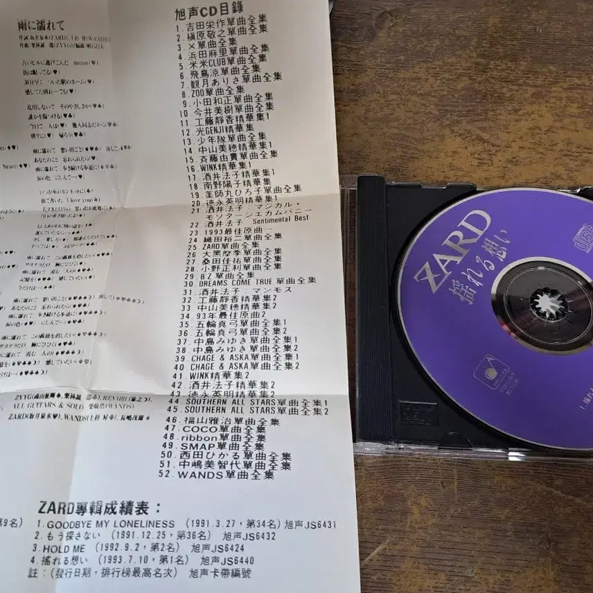 [BUNJANG] ZARD Yurureu Omoi CD / ZARD 5집 유레루 오모이