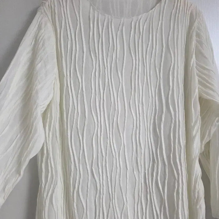 [BUNJANG] White Pleated Ruffled Blouse / 화이트 주름 셔링 블라우스