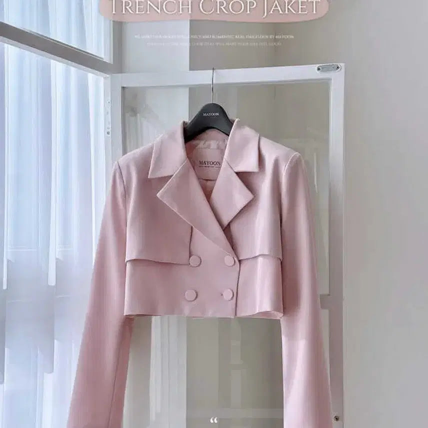 [BUNJANG] Mayyun Cropped Trench Jacket - Beige (Size S) / S 베이지 메이윤 크롭 트렌치 자켓 단품