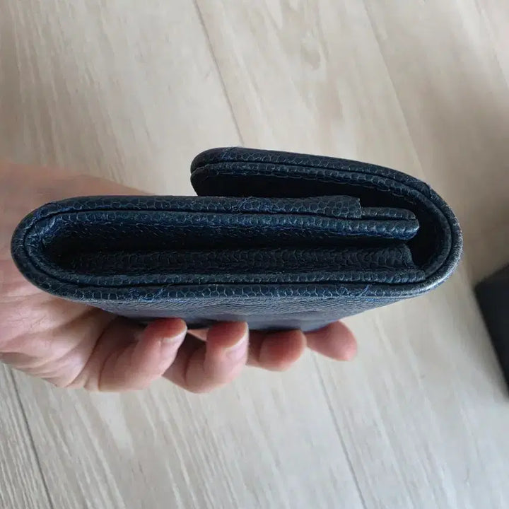 [BUNJANG] Chanel Classic Caviar Card Wallet Navy Silver / 샤넬 클래식 캐비어 카드지갑 네이비 은장