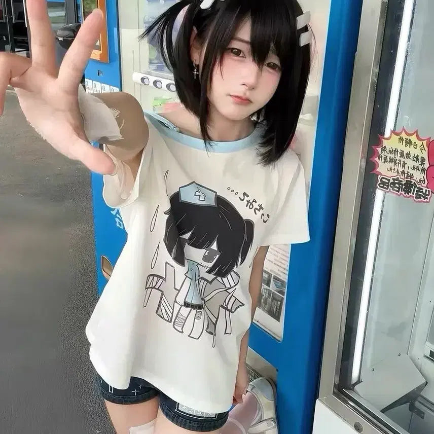 [BUNJANG] Daily Print T-shirt / 지뢰계 양산형 데일리 프린트 티셔츠(2컬러)