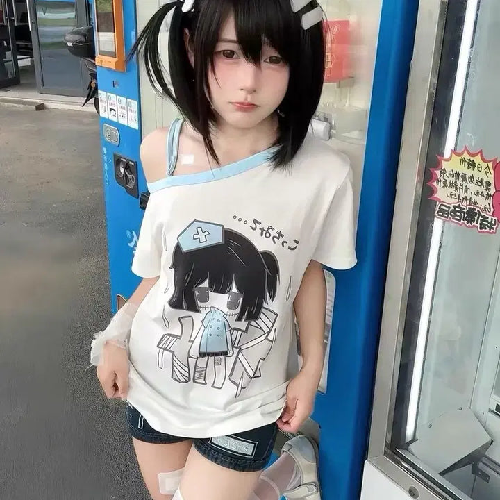 [BUNJANG] Daily Print T-shirt / 지뢰계 양산형 데일리 프린트 티셔츠(2컬러)