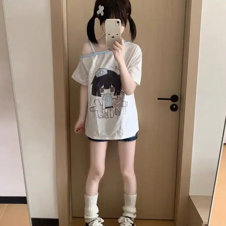 [BUNJANG] Daily Print T-shirt / 지뢰계 양산형 데일리 프린트 티셔츠(2컬러)