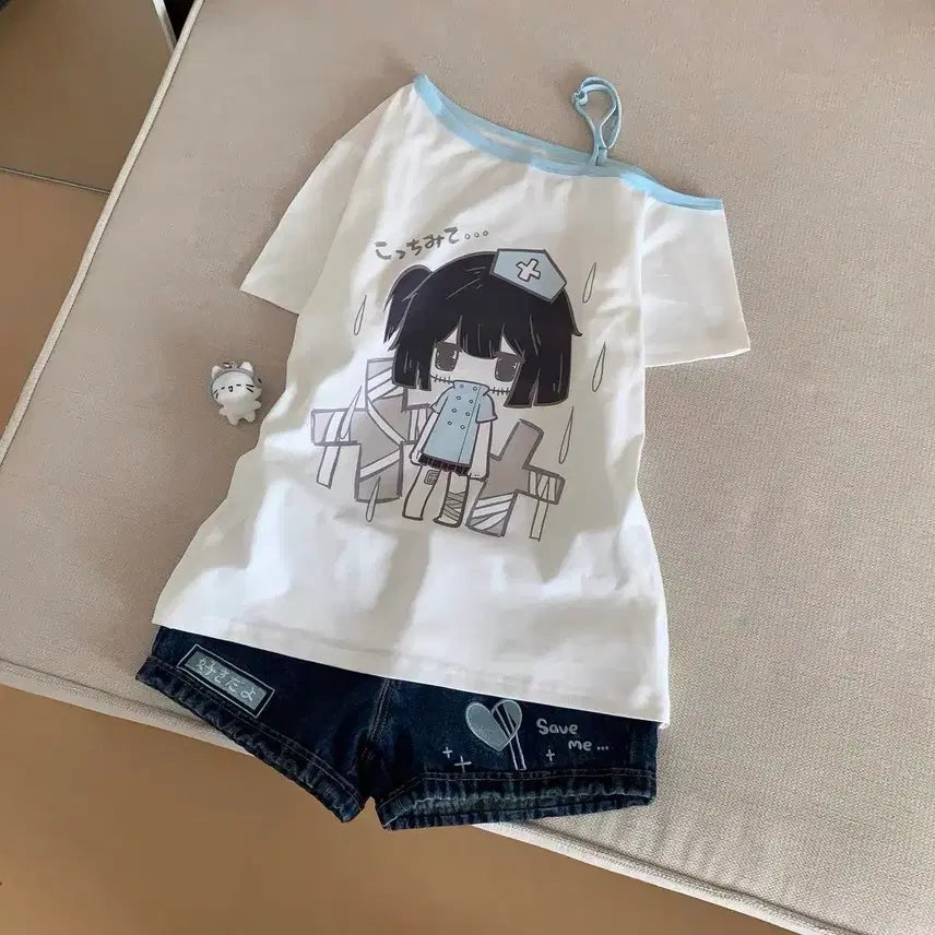 [BUNJANG] Daily Print T-shirt / 지뢰계 양산형 데일리 프린트 티셔츠(2컬러)
