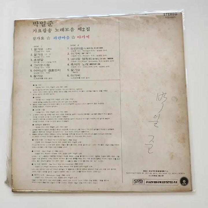 [BUNJANG] Park Il-joon Vol. 2 Album / 박일준 2집 / NM