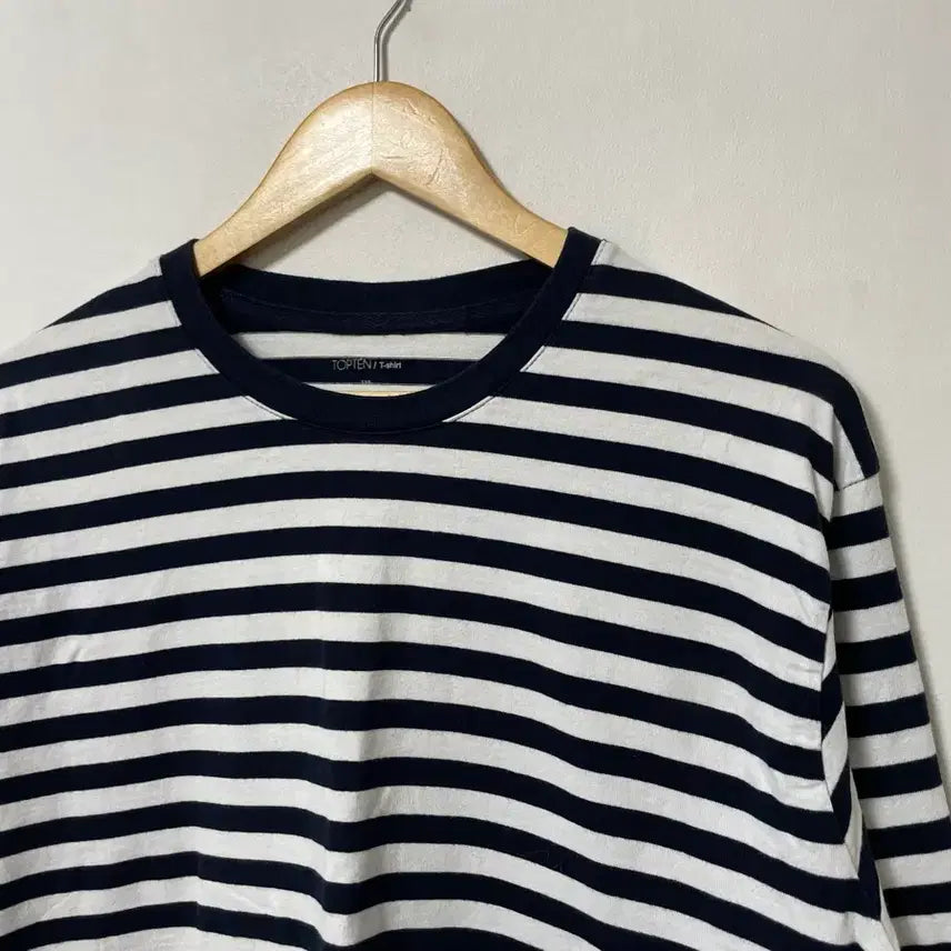[BUNJANG] TOPTEN Stripe Loose Fit Long Sleeve T-shirt / 105-110 TOPTEN 스트라이프 루즈핏 긴팔티 정품
