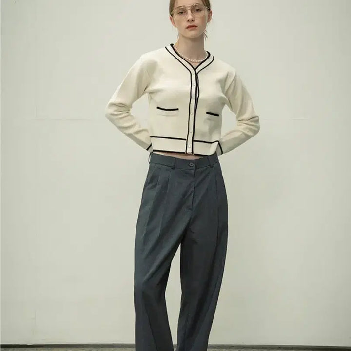[BUNJANG] Sijyu Two-Tuck Wide Slacks Charcoal S / 시야쥬 투핀턱 와이드 슬랙스 차콜 s