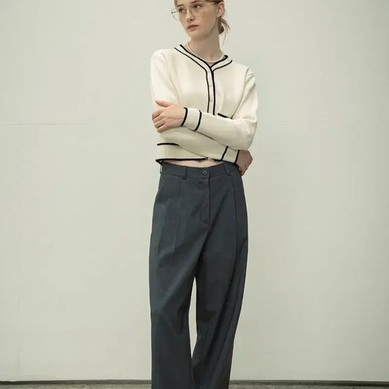 [BUNJANG] Sijyu Two-Tuck Wide Slacks Charcoal S / 시야쥬 투핀턱 와이드 슬랙스 차콜 s