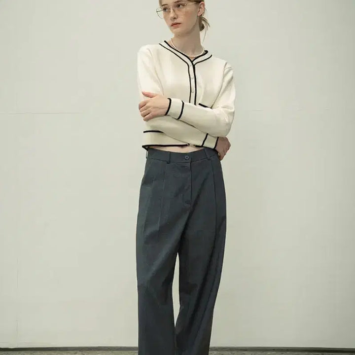 [BUNJANG] Sijyu Two-Tuck Wide Slacks Charcoal S / 시야쥬 투핀턱 와이드 슬랙스 차콜 s