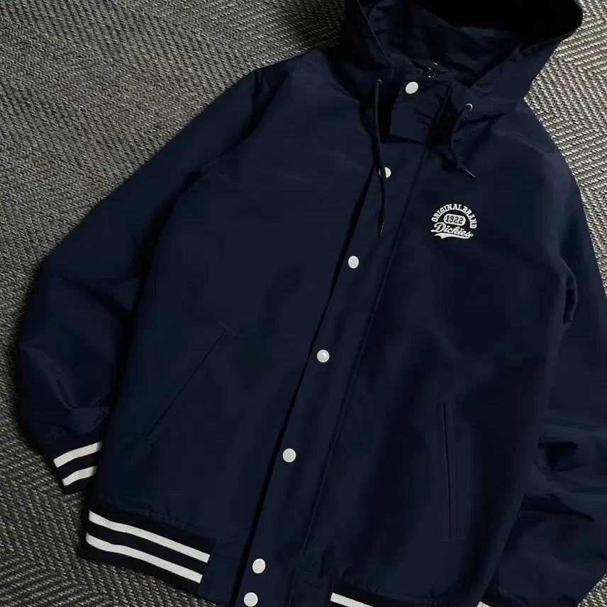 [BUNJANG] Dickies USA Original Stadium Varsity Hooded Jacket Navy / 디키즈 USA 오리지날 스타디움 바시티 후드 자켓 네이비o 5349