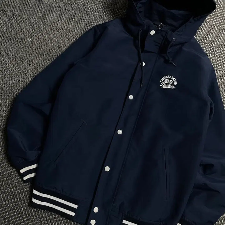 [BUNJANG] Dickies USA Original Stadium Varsity Hooded Jacket Navy / 디키즈 USA 오리지날 스타디움 바시티 후드 자켓 네이비o 5349