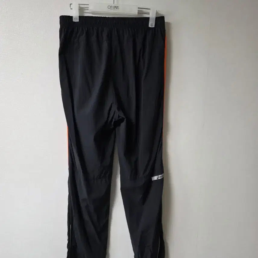 [BUNJANG] Asics Black/Orange Line Spandex Training Pants / 아식스 블랙/주황색 라인 스판 트레이닝  여름바지 허리 31-33인치