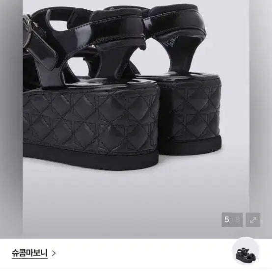 [BUNJANG] Suecomma Bonnie Gemma Sandals (Black) 235 / [슈콤마보니]젬마샌들(블랙)235