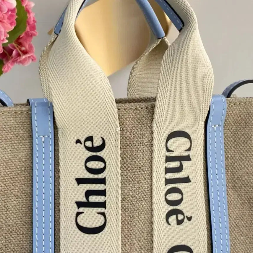 [BUNJANG] Chloé Woody Mini Tote Bag Blue / 끌로에 우디 토트백 미니 블루