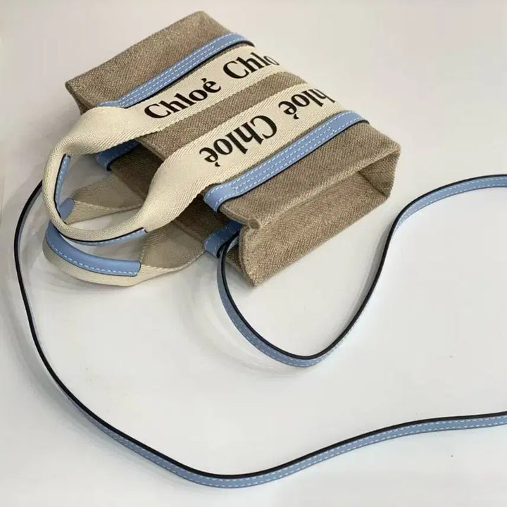 [BUNJANG] Chloé Woody Mini Tote Bag Blue / 끌로에 우디 토트백 미니 블루