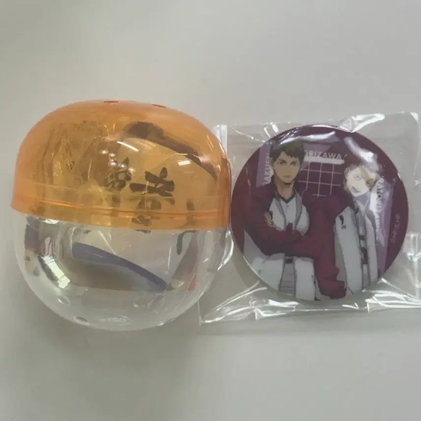 [BUNJANG] Haikyu Shiratorizawa Coin Bank &amp; Can Badge / 하이큐 시라토리자와 동전 넣는 가챠랑 캔뱃지
