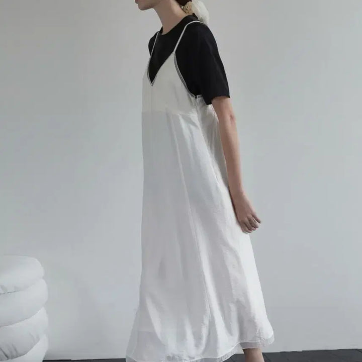 [BUNJANG] BeMUSE mansion Sheer Patch Layered Dress / [36] 비뮤즈맨션 시어 패치 레이어드 드레스