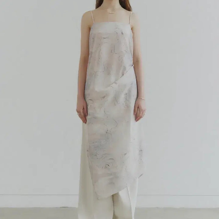 [BUNJANG] Noir Pour Femme Marbling Bustier Long Dress / [미착용] 노이어 포 우먼 마블링 뷔스티에 롱 드레스