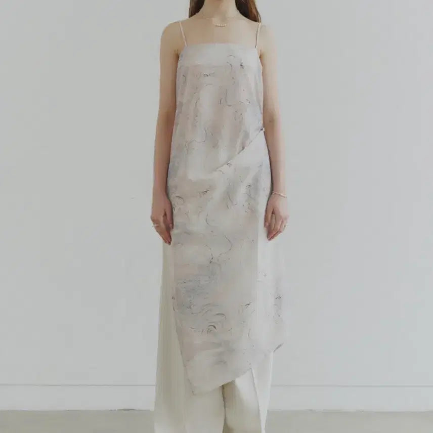 [BUNJANG] Noir Pour Femme Marbling Bustier Long Dress / [미착용] 노이어 포 우먼 마블링 뷔스티에 롱 드레스