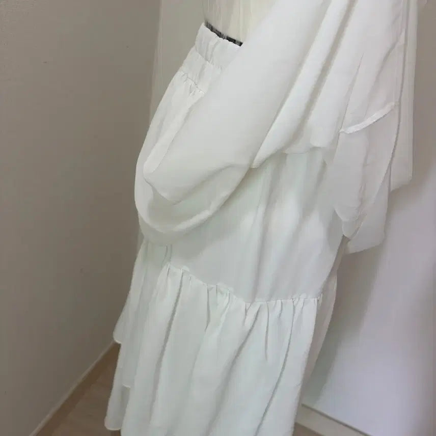 [BUNJANG] White Ruffled Long Skirt / 화이트 캉캉 롱 스커트