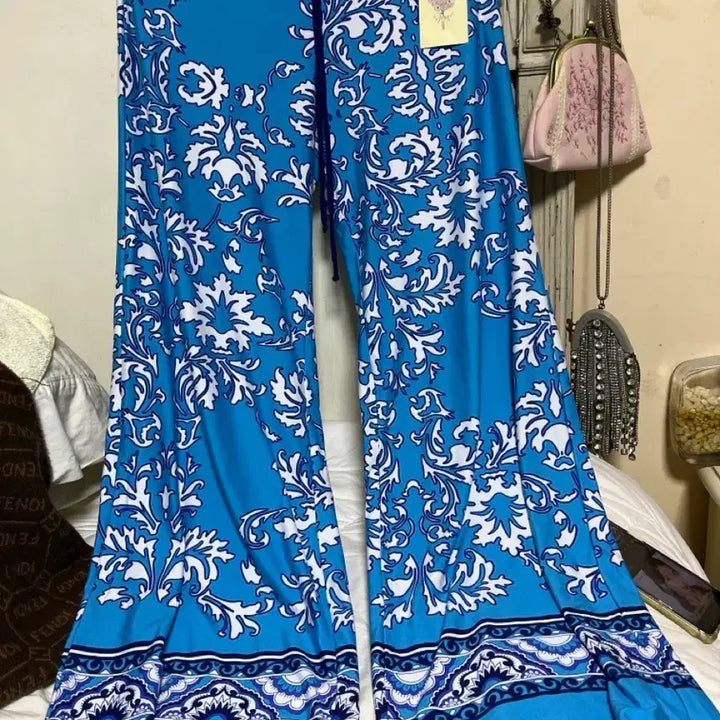[BUNJANG] In Bloom Turquoise Blue Sleeve and Pants Beachwear Set / In Bloom 터키블루 슬리브와바지셋업비치웨어