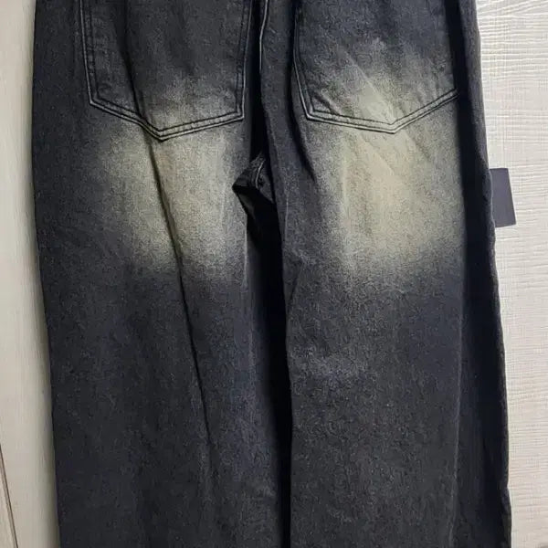 [BUNJANG] Black Denim Wide Pants / 흑청 워싱 데미지 와이드 벌룬 팬츠 (F) 새상품