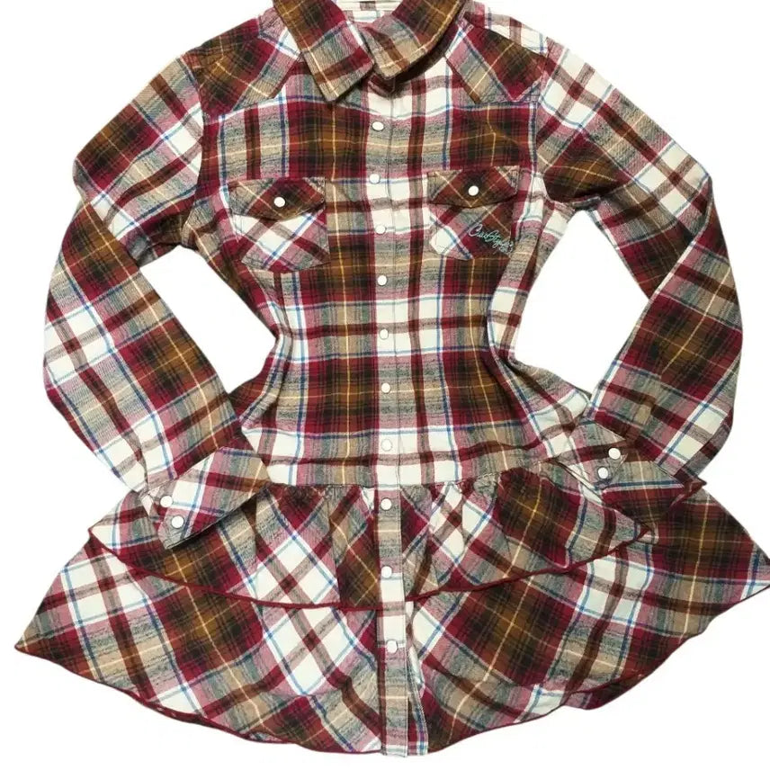 [BUNJANG] Vintage Checkered Shirt Dress / 빈티지 체크 셔츠 캉캉 원피스