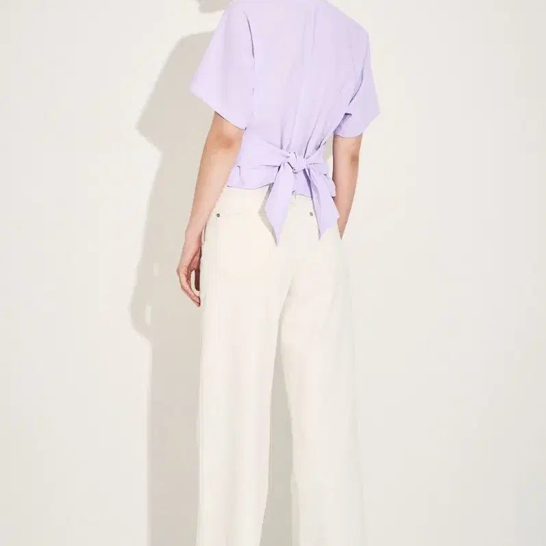 [BUNJANG] Mine (Hansum) Light Violet Blouse / 마인(한섬)반팔 블라우스