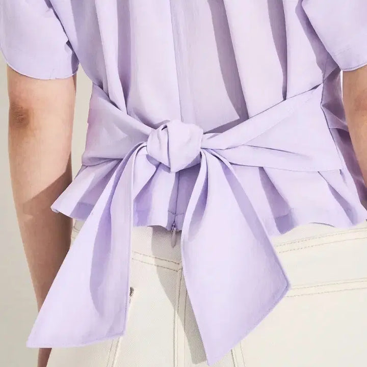 [BUNJANG] Mine (Hansum) Light Violet Blouse / 마인(한섬)반팔 블라우스