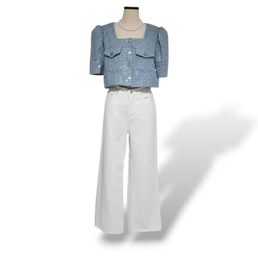 [BUNJANG] S.Vanggle Cropped Sequin Jacket / 스뱅글 크롭 자켓 F