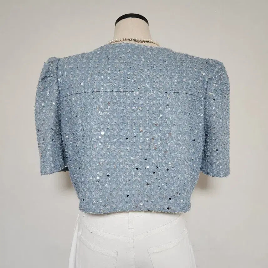 [BUNJANG] S.Vanggle Cropped Sequin Jacket / 스뱅글 크롭 자켓 F