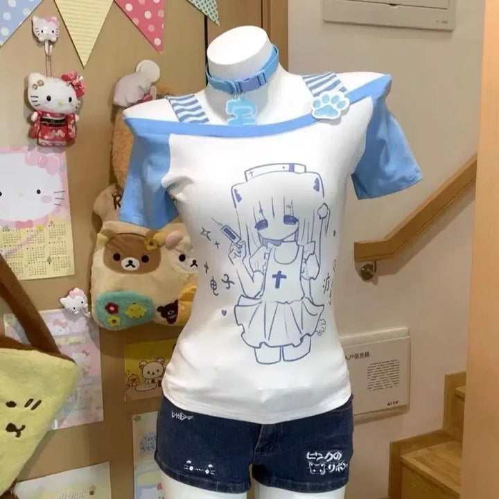 [BUNJANG] Subculture Daily Casual T-shirt / 지뢰계 서브컬처 데일리 캐주얼 티셔츠(4컬러)