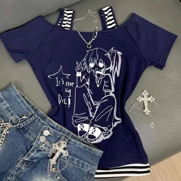 [BUNJANG] Subculture Daily Casual T-shirt / 지뢰계 서브컬처 데일리 캐주얼 티셔츠(4컬러)