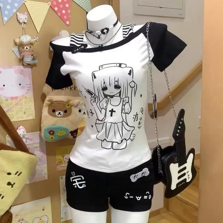 [BUNJANG] Subculture Daily Casual T-shirt / 지뢰계 서브컬처 데일리 캐주얼 티셔츠(4컬러)
