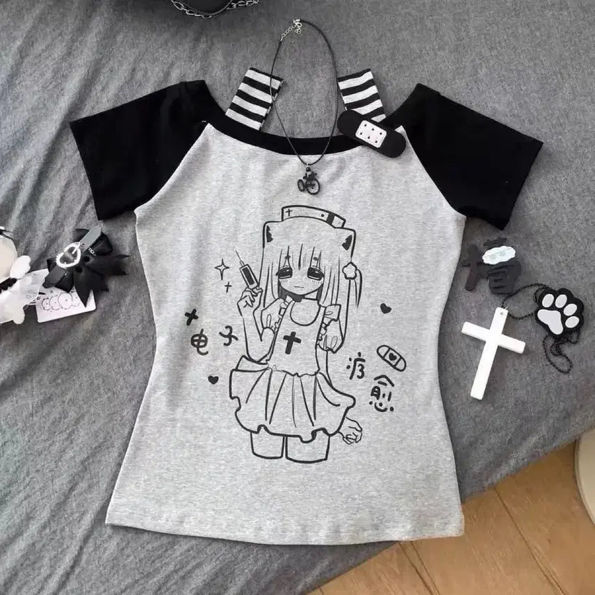 [BUNJANG] Subculture Daily Casual T-shirt / 지뢰계 서브컬처 데일리 캐주얼 티셔츠(4컬러)