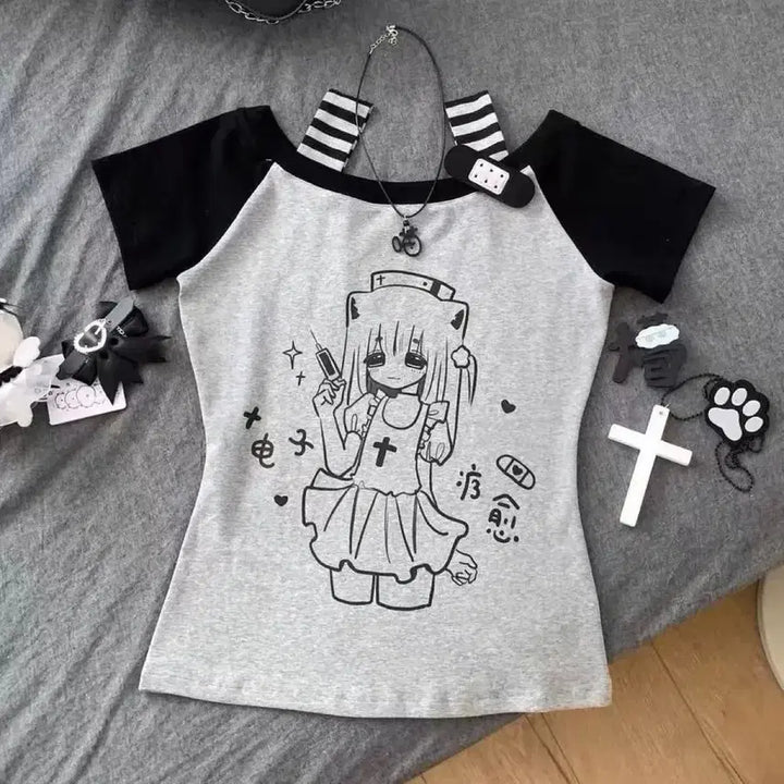 [BUNJANG] Subculture Daily Casual T-shirt / 지뢰계 서브컬처 데일리 캐주얼 티셔츠(4컬러)