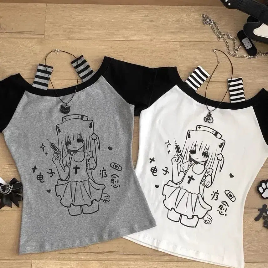 [BUNJANG] Subculture Daily Casual T-shirt / 지뢰계 서브컬처 데일리 캐주얼 티셔츠(4컬러)