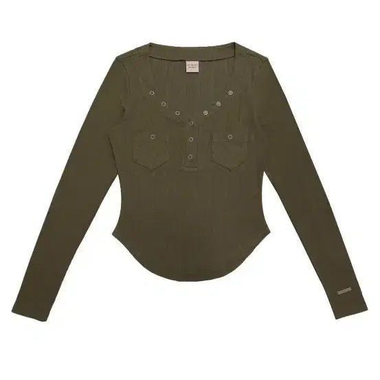 [BUNJANG] Coolcis Button PK Long Sleeve T-shirt / (새상품) 쿨시스 버튼 PK 긴팔 티셔츠 카키