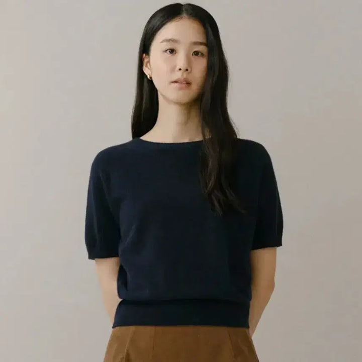 [BUNJANG] VenueNet Norr Knit Navy Short Sleeve Knit Top / 베뉴넷 반팔니트 Norr Knit_ Navy