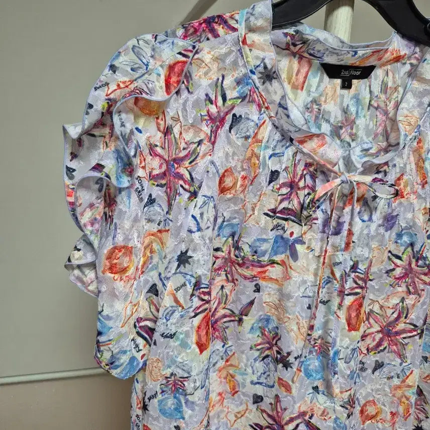 [BUNJANG] 2nd Floor Floral Pattern Blouse / 2nd floor 플라워 패턴 블라우스 2