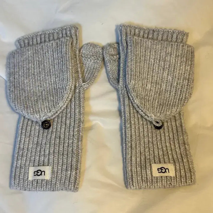 [BUNJANG] UGG Cozy Knit Flip Mittens Gray Heather / (W) 어그 코지 니트 플립 미튼 그레이 헤더