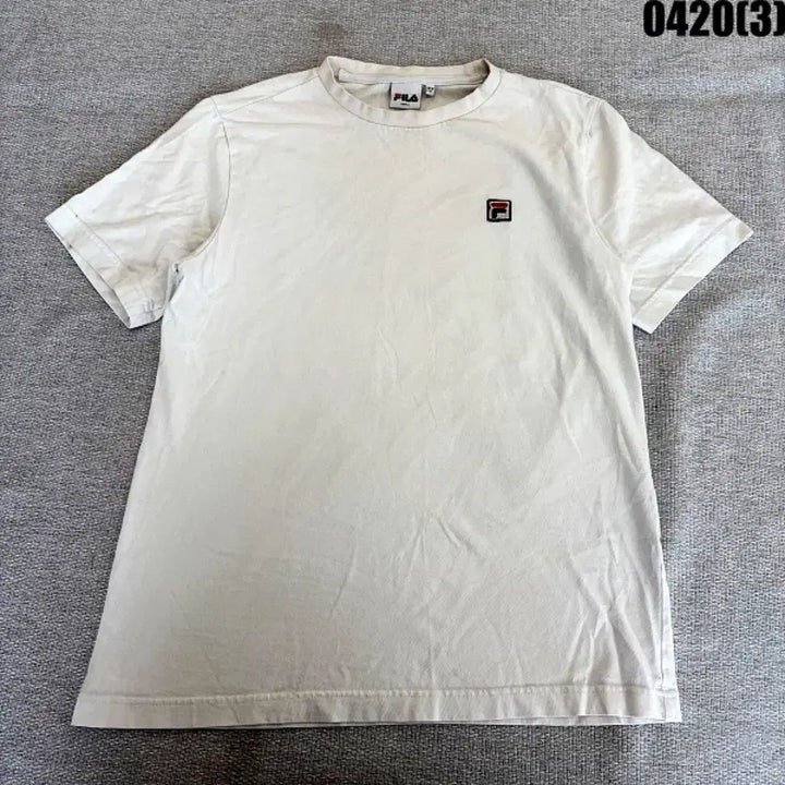 [BUNJANG] Fila Ivory Short Sleeve T-shirt / S 휠라 FILA 반팔 티셔츠 아이보리 0420(3)