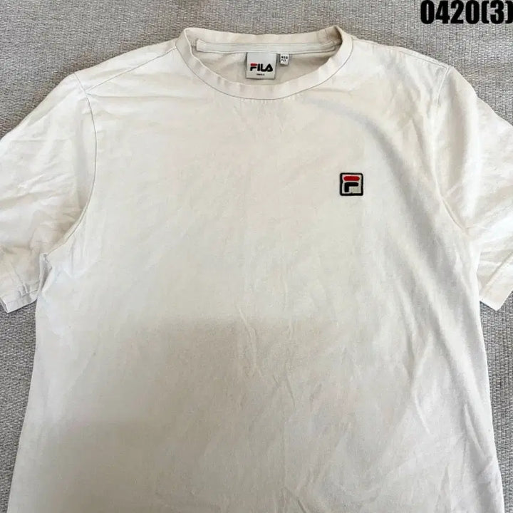 [BUNJANG] Fila Ivory Short Sleeve T-shirt / S 휠라 FILA 반팔 티셔츠 아이보리 0420(3)